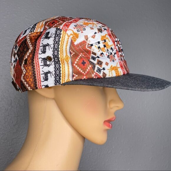 Only See The Good Clothing Company Colorful Native Western Pattern Flat Bill Hat - Picture 3 of 11
